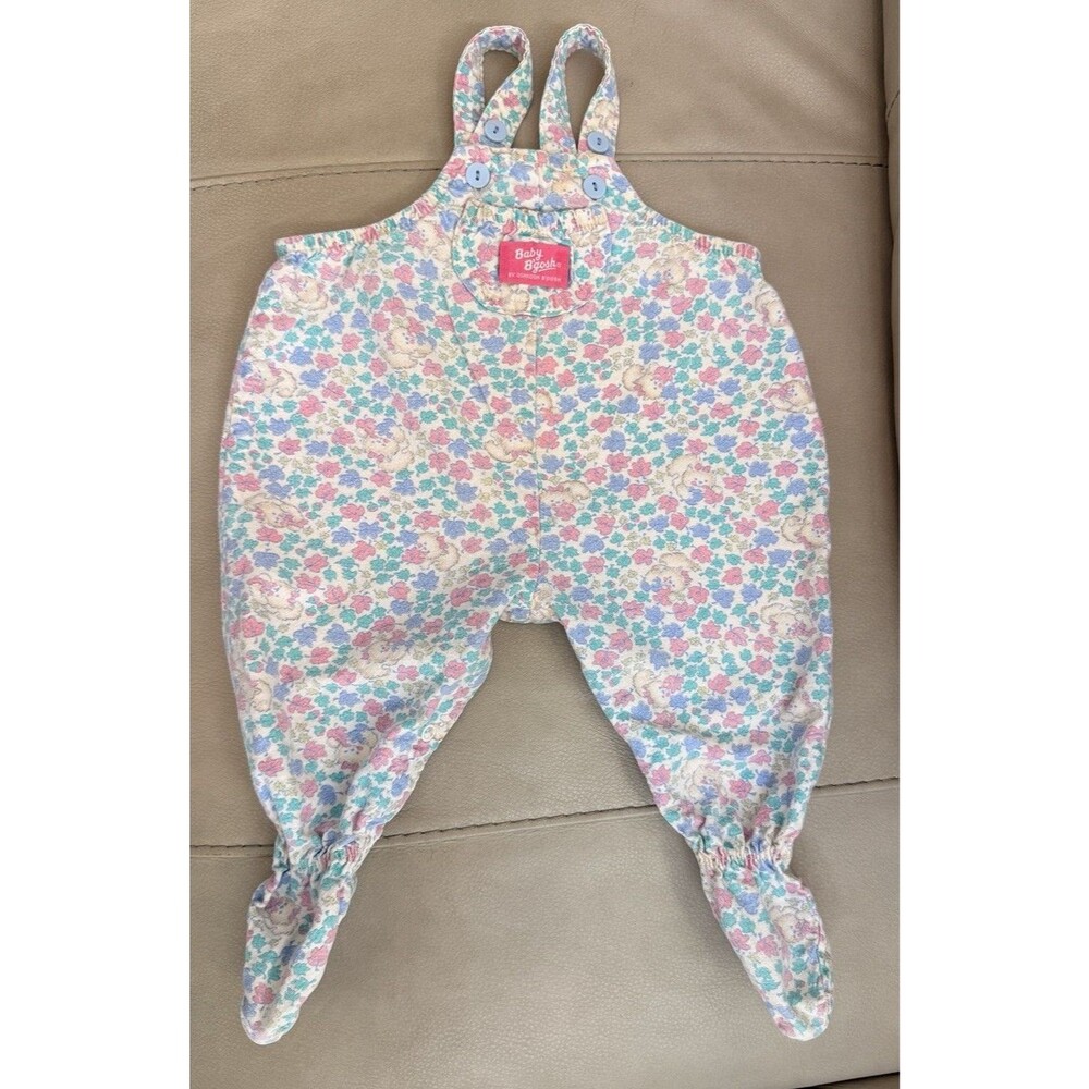 Vtg Baby B’Gosh Oshkosh B’gosh Baby Vestbak Footie Overalls 6-9 months Floral